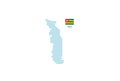 Togo map design blue circle, white background with Togo flag Royalty Free Stock Photo