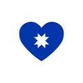 Mapuche banner heart with star, vector color illustration