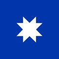 Mapuche banner with star flat icon, vector illustration