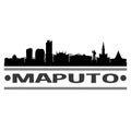 Maputo Mozambique Africa Icon Vector Art Design Skyline Night Flat Shadow