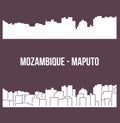 Maputo, Mozambique city silhouette
