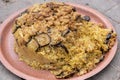 Maqluba is a popular meat and rice dish throughout the Levant Royalty Free Stock Photo