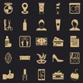 Maquillage icons set, simple style