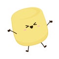 Yellow Marshmallow cartoon. marshmallow character design.