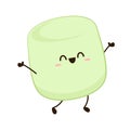 Green Marshmallow cartoon. marshmallow character design.