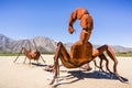 Mar 18, 2019 Borrego Springs / CA / USA - Sculpture of a scorpion fighting a grasshopper, close to Anza-Borrego Desert State Park