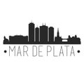 Mar de Plata Argentina. City Skyline. Silhouette City. Design Vector. Famous Monuments.