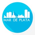 Mar de Plata Argentina Flat Icon Skyline. Silhouette Design City Vector Art. Famous Buildings Vector.