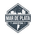 Mar de Plata Argentina Travel Stamp Icon Skyline City Design Tourism Badge Rubber.