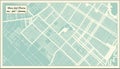 Mar del Plata Argentina City Map in Retro Style. Outline Map