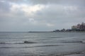 Mar del Plata marine landscape Beach , skyscrapers , sea , and sky