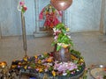 Flowers offering on shivling Hinglaj village