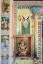 Idol of lord Ganesh and painting on glazed tiles. god goddess Shiv Mandir