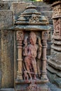 Minute carving on sandstone steps of Kunda, the reservoir of sun temple Modhera gujrat Royalty Free Stock Photo