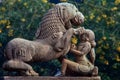 Lion statues, Devi Jagadambi Temple, Khajuraho Group of Monuments, Madhya Prades