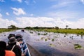 Phatthalung, Thailand - Tourist boat for nature trail excursion of Talay Noi, Ramsar wetland resevoir of Songkhla lake