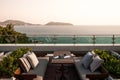 Sunken seating with ocean view in evening Phuket, Thailand