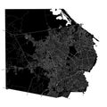 Maracaibo, Venezuela, Black and White high resolution vector map