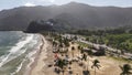 Maracas Beach droneshot sea waves trinidad Royalty Free Stock Photo