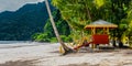 Maracas beach trinidad and tobago lifeguard cabin side view empty beach Royalty Free Stock Photo