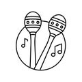 Maracas in circle icon. Simple line, outline vector elements of musical instrument icons for ui and ux, website or mobile Royalty Free Stock Photo