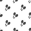 Maracas icon in black style isolated on white background. Musical instruments pattern stock vector illustration Royalty Free Stock Photo