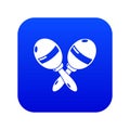 Maracas icon blue vector Royalty Free Stock Photo