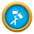 Maracas icon blue vector isolated Royalty Free Stock Photo