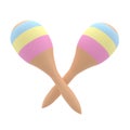 Maracas icon. 3D rendering illustration of a maracas rumba shakers. 3d illustration. Royalty Free Stock Photo