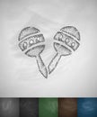 Maracas icon. Hand drawn vector illustration