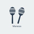 Maracas icon. Silhouette vector icon