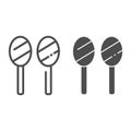 Maracas line and glyph icon. Latin maraca instrument vector illustration isolated on white. Musical instrument outline