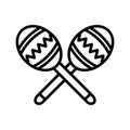 Maracas linear logo mark in black and white Royalty Free Stock Photo