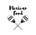 Maracas. Mexico Food. Traditional Mexican Cuisine Vector Illustration