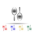 Maracas multi color style icon. Simple thin line, outline vector of dia de muertos icons for ui and ux, website or mobile