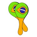 Maracas musical instrument icon cartoon