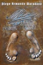 Maradona's footprints Royalty Free Stock Photo