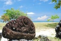 A ritual stone near Marae Taputapuatea. Raiatea. Society Islands. French Polynesia Royalty Free Stock Photo