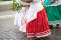 People dressed in clothes from the Candomble religion are seen during the carnival in the city of Maragogipe, in Bahia Royalty Free Stock Photo