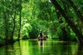 Small boat in the Marais Poitevin regional nature park Royalty Free Stock Photo