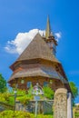 Maramures wooden church and graveyard Royalty Free Stock Photo