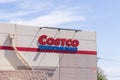 Costco sign on exterior of commercial building.
