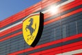 Ferrari - Entrance of the modern Ferrari Automobiles factory with the Scuderia logo Royalty Free Stock Photo