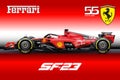 Ferrari SF-23 formula 1, Carlos Sainz number 55, 2023 F1 championship