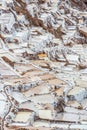 Maras salt mines peruvian Andes Cuzco Peru Royalty Free Stock Photo