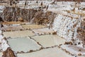 Maras salt mines peruvian Andes Cuzco Peru Royalty Free Stock Photo