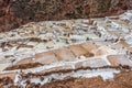 Maras salt mines peruvian Andes Cuzco Peru Royalty Free Stock Photo