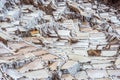 Maras salt mines peruvian Andes Cuzco Peru Royalty Free Stock Photo