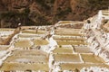 Maras salt mines peruvian Andes Cuzco Peru Royalty Free Stock Photo