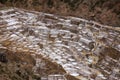 Maras Salt Mines, Salinas near Tarabamba in Peru Royalty Free Stock Photo